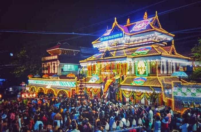 Festival decoration at Thiruvambadi Krishna Temple